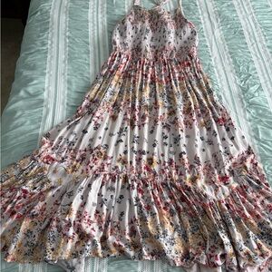 Maurices Floral Midi Dress - Red, Yellow, Blue